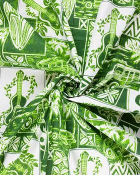 Polynesian fabric PEHE Green - Tissushop